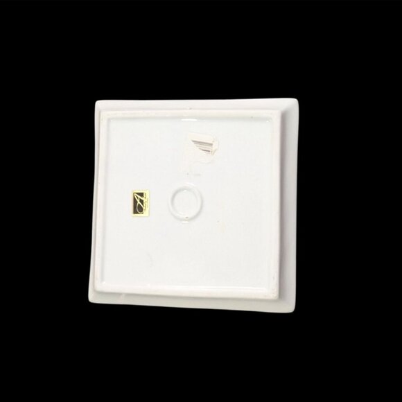 Andrea By Sadek Porcelain Dish Floral Chair Design Vintage 7.25"  cottage MCM - Picture 2 of 5